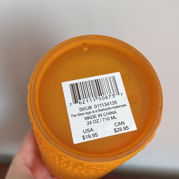 Starbucks Orange Matte and Shiny 24 oz Tumbler - Picture 3 of 3